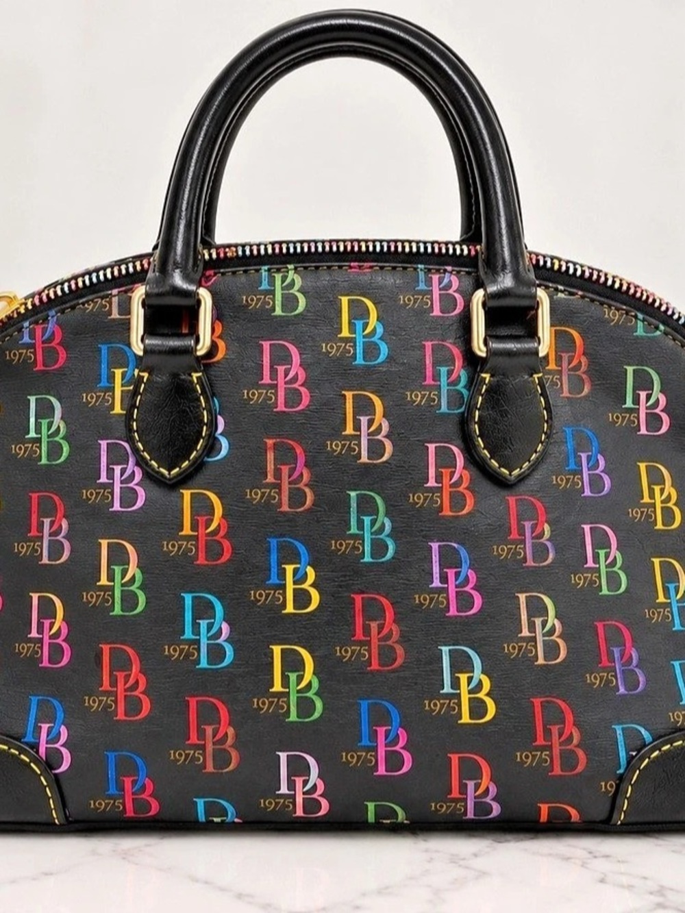 Dooney & Bourke DB75 Multicolor Monogram Satchel Handbag